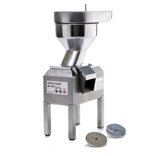Robot Coupe CL60B 2-Speed Bulk Continuous Feed Food Processor with 2 Discs Automatic Feed Head Stainless Steel - 208/220V, 3 Phase, 3HP