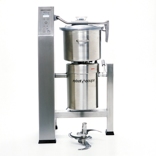 Robot Coupe R23T Vertical Cutter Mixer - 2 Speed Commercial Food Processor, 6 HP Industrial Food Cutter, 23L Stainless Steel Tilting Bowl, 208-240V, 1800 - 3600 RPM