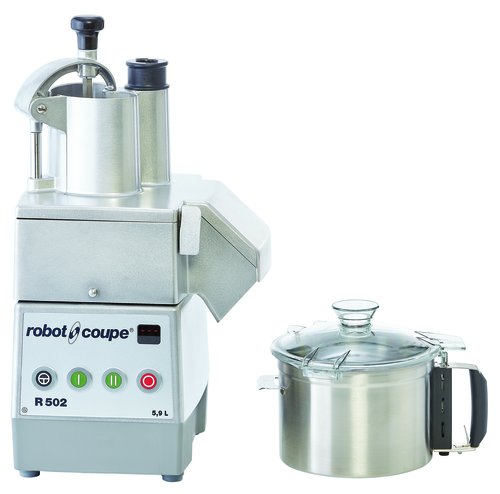 Robot Coupe R502 2 Speed Combination Food Processor, Commercial Bowl Cutter & Vegetable Prep, 5.9L Stainless Steel Cutter Bowl - 900/1800 RPM - 1.2 HP