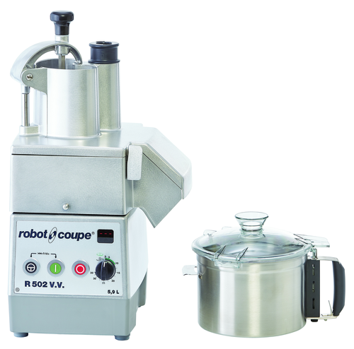 Robot Coupe R502VV Variable Speed Combination Food Processor, Commercial Bowl Cutter & Vegetable Prep, 5.9L Stainless Steel Cutter Bowl - 300~3500 RPM - 2 HP