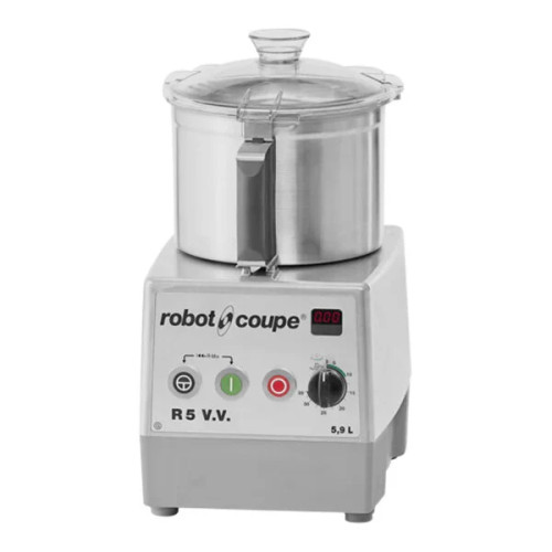 Robot Coupe R5VV Variable Speed Combination Food Processor, Tabletop Bowl Cutter Mixer, 5.9L Stainless Steel Cutter Bowl - 300~3500 RPM - 2 HP