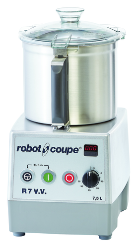 Robot Coupe R7VV Variable Speed Combination Food Processor, Tabletop Bowl Cutter Mixer, 7.5L Stainless Steel Cutter Bowl - 300~3500 RPM - 2 HP