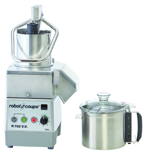 Robot Coupe R752VV Variable Speed Combination Food Processor, Bowl Cutter/Vegetable Prep, 7.5L Stainless Steel Cutter Bowl - 300~3500 RPM - 2 HP