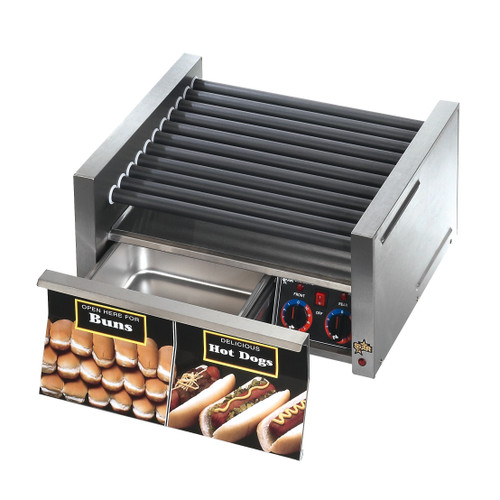 Star Mfg 30SCBDE (or Equivalent) Roller Grill Electronic W/Bun Drawer (STA30SCBDE)