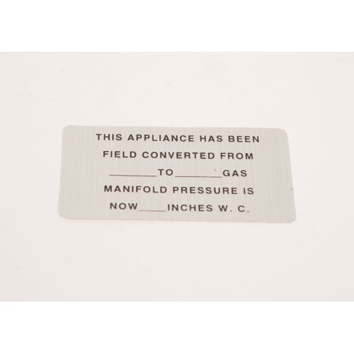 Vulcan Hart 00-421727-00015 (or Equivalent) Convrsion(Gas)Blank Labl (8008686)