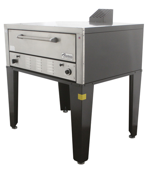 Peerless CW41B Bake and Roast Gas Deck Ovens with One 7” High Deck and 42”W x 32”D Steel Deck Interior | 50 inch Wide Single-Stacked Stainless Steel Commercial 1 Deck Baking & Roasting Pizza Ovens 60000 BTU