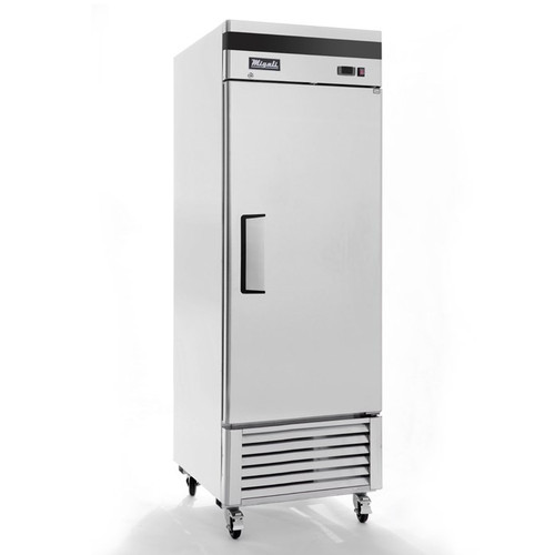 Migali C-1FB-HC - One Section Solid Hinged Door 23 cu ft 27"W Stainless Steel Competitor Series Bottom Mounted Reach-In Freezers  | 23 cubic feet 27 inch wide Reach In Freezer with 1 Swing Door, 3 Shelves and R290 Refrigerant
