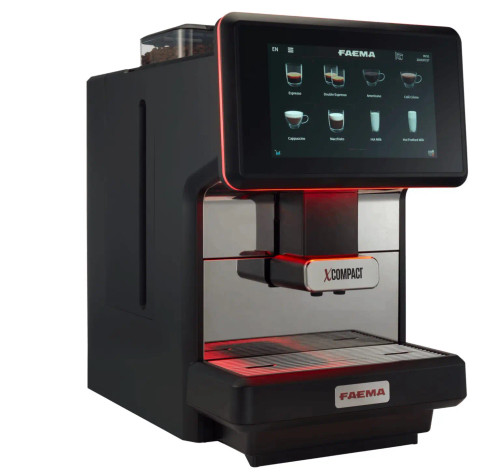 Faema X-Compact by Espresso Soci Machine with Countertop Milk Refrigerator, 80 Cups