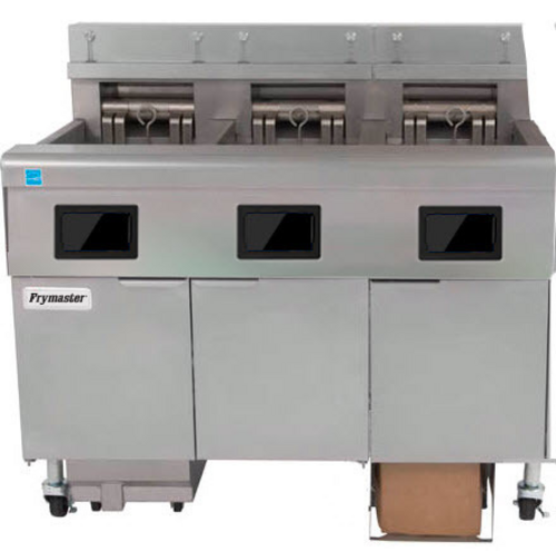 Frymaster 3FQE30U FilterQuick® Electric Floor Fryer with Automatic Filtration - 3 Frypot 30 lb Oil-Conserving Open Pot Fryer with FQ4000 easyTouch®