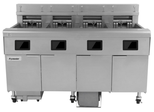 Frymaster 4FQE30U FilterQuick® Electric Floor Fryer with Automatic Filtration - 4 Frypot 30 lb Oil-Conserving Open Pot Fryer with FQ4000 easyTouch®