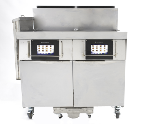 Frymaster 2FQG60T FilterQuick® Commercial Gas Deep Fryer with Automatic Filtration & FQ4000 easyTouch® Controls - 63 lb. (2) Frypot High-Efficiency Tube Fryer