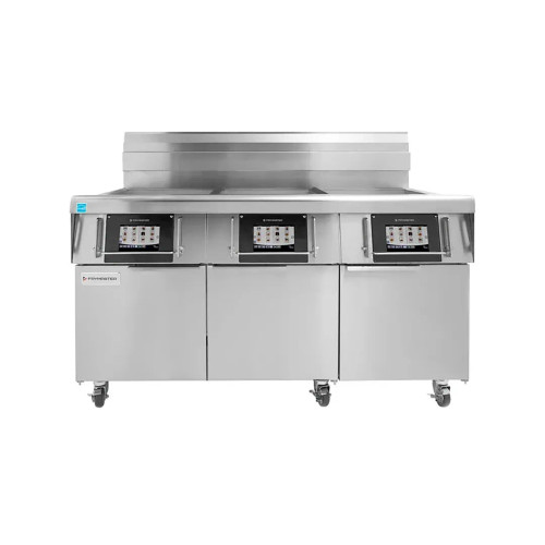 Frymaster 3FQE80U FilterQuick® Commercial Electric Fryer with Automatic Filtration - (3) 80 lb High-Production Open Pot ENERGY STAR® Fryer with FQ4000 easyTouch®