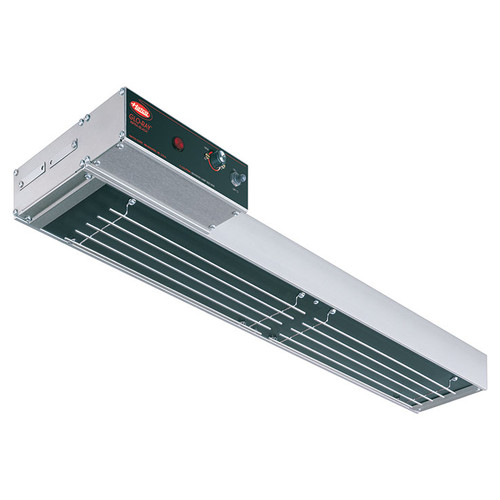 Hatco GRAIH-24 Glo-Ray® Infra-Black® High Watt Aluminum Strip Heater - Single Infra-Black Strip Warmer with Thermostatic Heat Control - 24"W