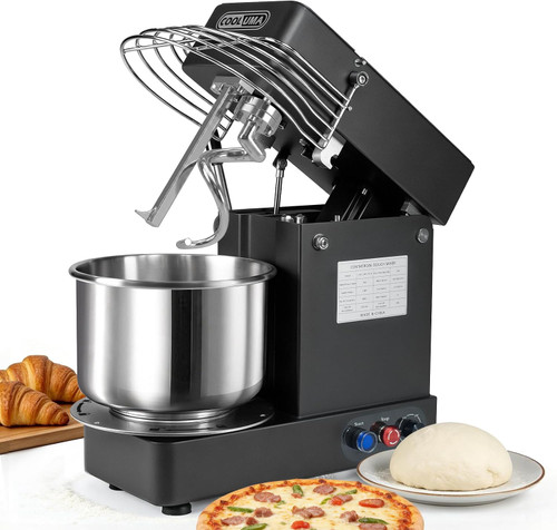 COOLUMA 7.4QT Commercial Dough Mixer, Spiral Dough Mixer,1000w Heavy-Duty Stand Dough Mixer With Stepless Speed Control, Tilt-able Design,Perfect For Home Kitchens, Bakeries, Restaurants, Pizzerias