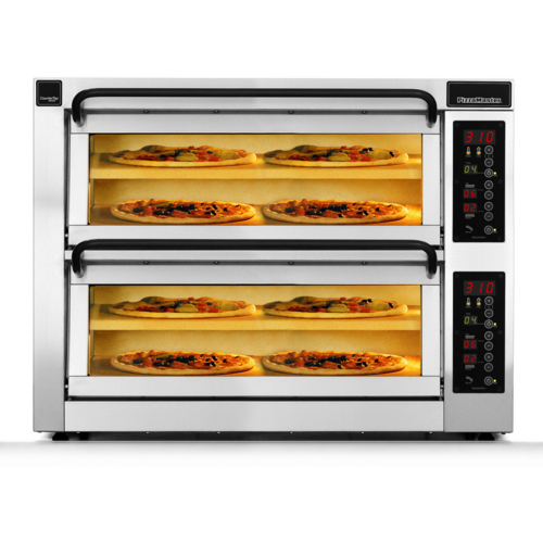 PizzaMaster PM 352ED-4DW 350 Series Compact Electric Multi Purpose CounterTop Oven, Special Clay Hearthstone, Double Deck, 28.2" x 14.1 Deck Size, 2 Chamber/4 Stone, 13.30 kW