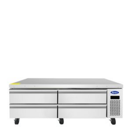 Atosa MGF8463GR 72"W 4 Drawers Chef Base Freezer Series with Reinforced Stainless Steel Equipment Top & R290 Refrigerant, 4.9 Cu./Ft.