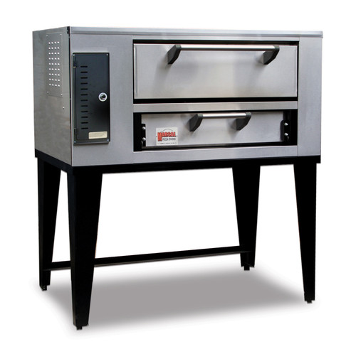 Marsal SD-236 Single One 7”H x 24" x 36" Baking Chamber Slice Series Commercial Stackable  Single Deck Gas Pizza Ovens | 1-Stacked  Short Depth Ovens with Two 18” Pie Capacity, 7 inch High Door and 24" x 36" Cooking Surface 50,000 BTU