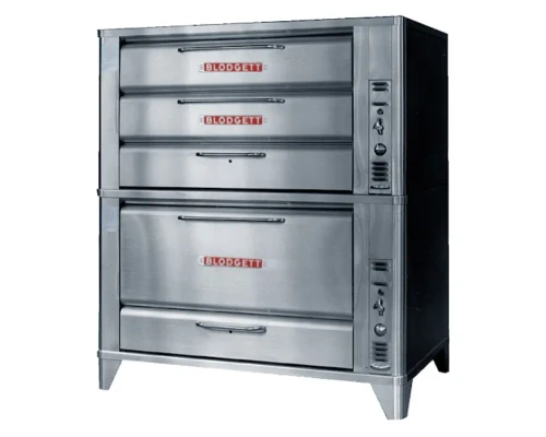Blodgett 981/966 Double Stack (Middleby) 60"W Deck Type Oven, Gas Fired Natural Gas/Liquid Propane, Steel Deck 2x(42"W x 32"D) Wide Cooking Surface,7"/16.25"H Sections 100,000 BTUs