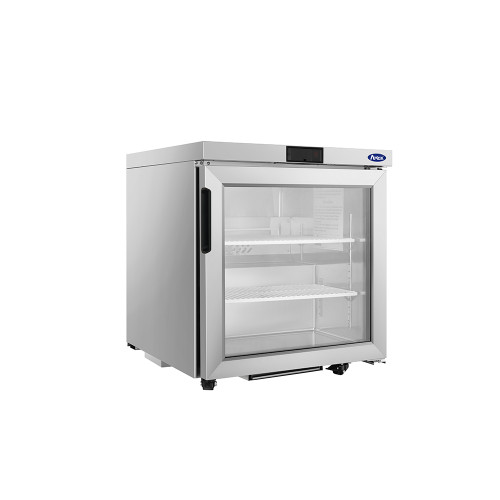 Atosa AUR27GD 30"W Undercounter Reach In Refrigerator, (1) Glass Door Self Closing, Rear Mount Self Contained,(1) Shelves 6.4 Cu.Ft Capacity, R290 Refrigerant