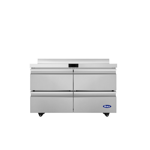 Atosa AWF48D4 51"W Worktop Freezer with Drawers & Backsplash, Magnetic Drawer Gaskets, Self Contained Rear Mount (4) Drawers, 12.22 Cu.Ft Capacity, Refrigerant R290