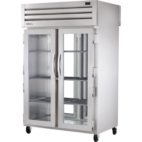 True STG2RPT-2G-2G-HC 52 5/8"W SPEC SERIES Pass-Thru Refrigerator, (2) Glass Front and (2) Glass Rear Swing Doors, (2) Sections, Top Mount, 1/2 HP, 56 cu. ft.