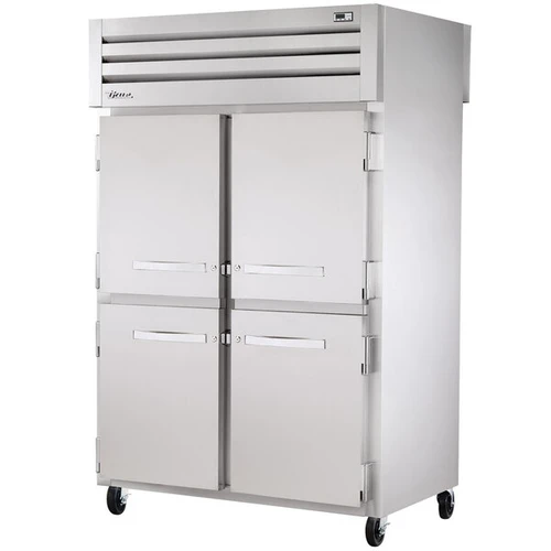 True STG2RPT-4HS-2G-HC 52 5/8"W SPEC SERIES Pass-Thru Refrigerator, (4) Solid Half Front and (2) Glass Rear Swing Doors, (2) Sections, Top Mount, 1/2 HP