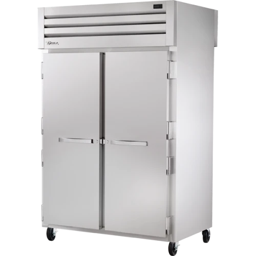 True STR2RPT-2S-2G-HC 52 5/8"W SPEC SERIES Pass-Thru Refrigerator, (2) Full-Height Solid Front and (2) Full-Height Glass Rear Swing Doors, (2) Sections, Top Mount, 1/2 HP, 52.1 cu. ft.