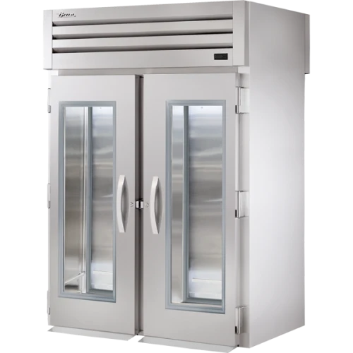 True STR2RRT-2G-2S-HC 68"W SPEC SERIES Roll-Thru Refrigerator, (2) Glass Front and (2) Solid Rear Swing Doors, (2) Sections, Top Mount, 1/2 HP