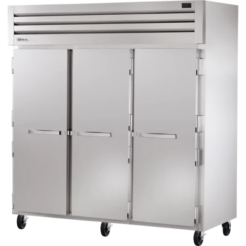 True STR3R-3S-HC 77 3/4"W SPEC SERIES Reach-In Refrigerator, (3) Solid Swing Doors, (3) Sections, Top Mount, 1/4 HP, 70.3 cu. ft.