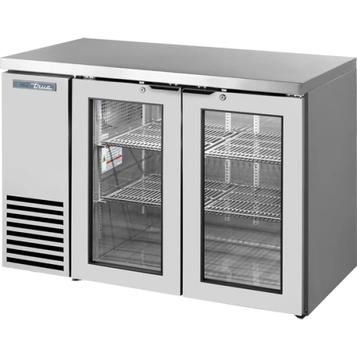 True TBB24-48-2G-Z1-SFT-S-1 48 1/8"W Single Zone Back Bar Cooler, (2) Glass Swing Doors, Stainless Steel Exterior and Finished Top, 1/5 HP, 11.92 cu. ft.