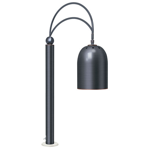 Hatco DCS400-1CM Counter-Mount Decorative Carving Station Heat Lamp, One Heat Lamp, Adjustable Height, Pivoting Shade, Bright Nickel Finish, 120 Volts, 250 Watts