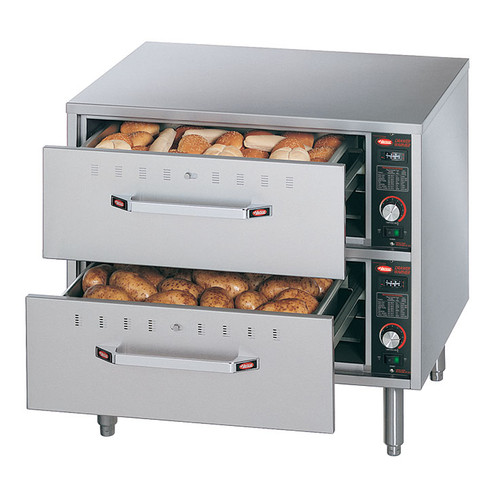 Hatco HDW-2 Freestanding Drawer Warmer, 29.5"W , 2 Drawers, Adjustable Humidity Vents, Includes Two 6" Deep Food Pans,  4" Legs, 900 Watts