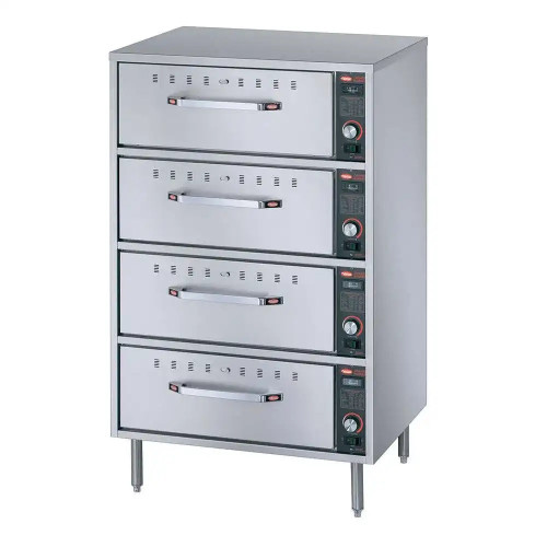 Hatco HDW-4 Freestanding Drawer Warmer, 29.5"W, 4 Drawers, Adjustable Humidity Vents, Includes Four 6" Deep Food Pans, 4" Legs, 1800 Watts