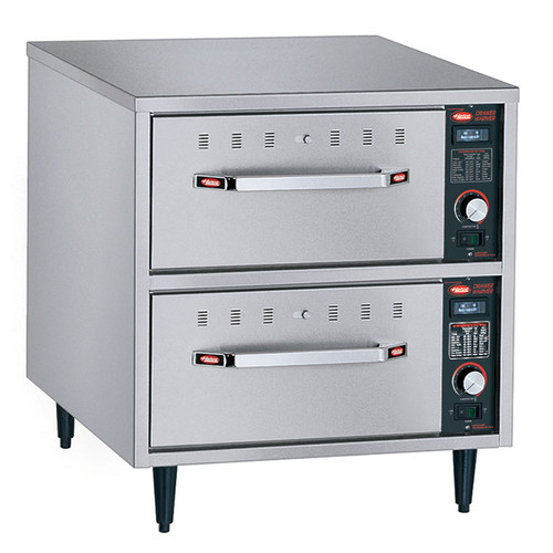 Hatco HDW-2N Freestanding Narrow Drawer Warmer, 20.88"W, 2 Drawers, Adjustable Humidity Vents, Includes Two 6" Deep Food Pans, 4" Legs, 900 Watts