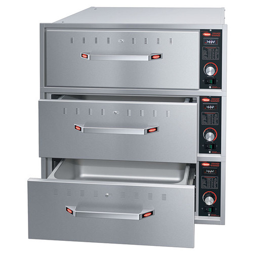 Hatco HDW-3B Built-In Drawer Warmer, 28.14"W, 3 Drawers, Adjustable Humidity Vents, Includes Three 6" Deep Food Pans, Hardwired with 4' Flexible Conduit, 1350 Watts
