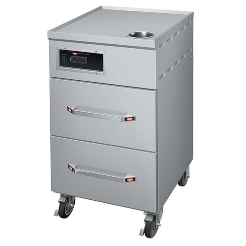 Hatco HRDW-2U Heated Rice Drawer Warmer, 20.21"W, 2 Drawers, Stainless Steel Utensil Well with Utensil Pan, Raised Beveled Edge, Digital Electronic Temperature Control, 120 Volts, 700 Watts