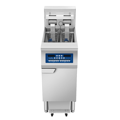 Atosa AEFF-50-1 19"W CookRite Open Fryer w/ Filtration System, Electric, Full Vat, (1) 50lb Oil Capacity Tank, (2) Fryer Basket, 17 kW