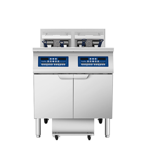 Atosa AEFF-50-2T 34"W CookRite Open Fryer w/ Filtration System, Electric, Left Full & Right Split Vat, (1) x 50lb+(2) x 25lb Oil Capacity Tank, (2) Fryer Basket/Tank, 17kW + 2x(8.5)kW