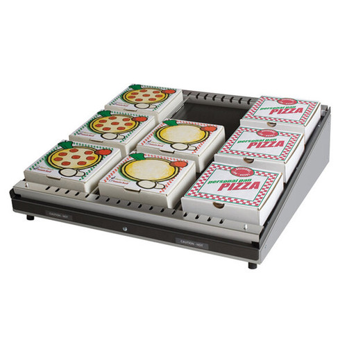 Hatco GRPWS-2424 Glo-Ray® Slant Display Pizza Warmer, 24"W × 24"D, Single Shelf, Heated Base Only, no Lights, 5 Divider Rods, 120 Volts, 345 Watts