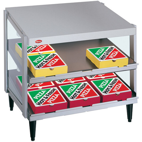 Hatco GRPWS-2424D Glo-Ray® Slant Display Pizza Warmer, 24"W × 24"D, Dual Shelf, Heated Base Only, 4 LED Lights, 120 Volts, 1200 Watts