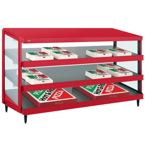 Hatco GRPWS-4818T Glo-Ray® Slant Display Pizza Warmer, 48"W × 18"D, Triple Shelf, Heated Base Only, 12 LED Lights,120/208–240 Volts, 2880 Watts