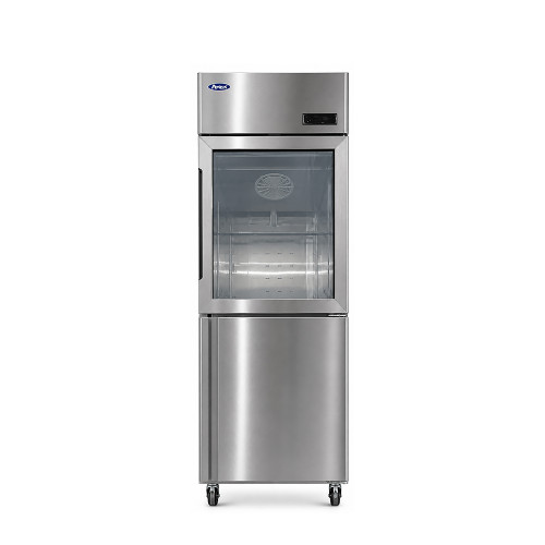 Atosa MCF8607G1 – Top Mount 1/2 Glass Door 1/2 Solid Door Reach-In Freezer, (2) Doors (4) Shelves 21.4 Cu.Ft Capacity, Refrigerant R290