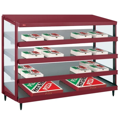 Hatco GRPWS-4818Q Glo-Ray® Slant Display Pizza Warmer, 48"W × 18"D, Quadruple Shelf, Heated Base Only, 16 Display Lights, 120/208–240 Volts, 3840 Watts