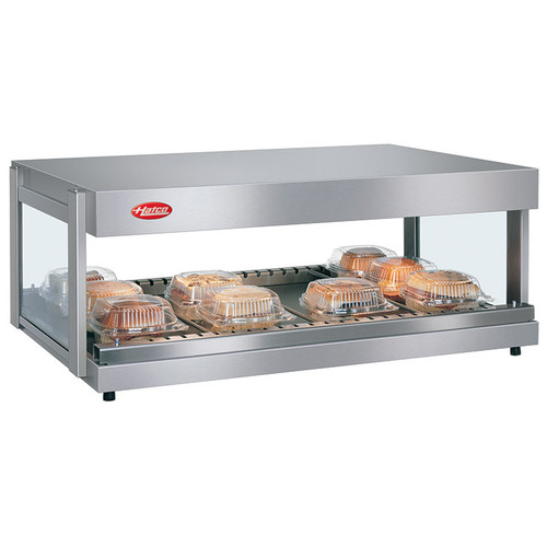 Hatco GRSDH-52 Glo-Ray® Horizontal Merchandising Warmer, 52"W × 19.5"D, Single Shelf, 4 Bulbs, 10 Divider Rods, 120 Volts, 1760 Watts