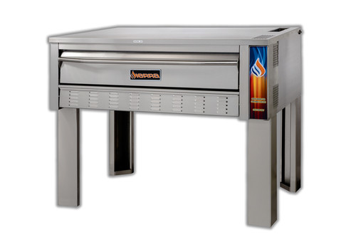 Sierra Range SRPO-60G-2 60”W Full Size Double Deck Stainless Steel Natural Gas Pizza and Bake Ovens by MVP Group Corp | 60 inch wide Two Stacked Ovens with 2 Doors and FibraMent Stones 176000 BTU