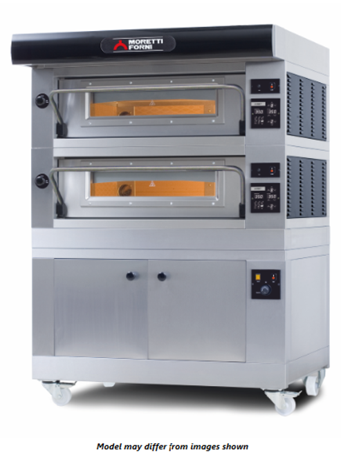 Moretti Forni Amalfi D2 SerieP Two 46"W x 44"D x 7"H Baking Chamber Conventional Electric Bake Ovens / Modular Stainless Steel Traditional Pizza Deck Ovens