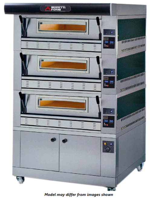 Moretti Forni P110G A3 SerieP Three 44"W x 29"D x 7"H Baking Chamber Conventional Gas Bake Ovens / Modular Stainless Steel Traditional Pizza Deck Ovens