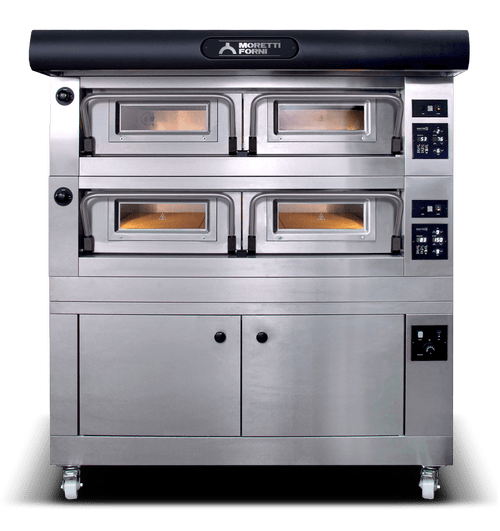 Moretti Forni P120E B2 SerieP Two  49"W x 34"D x 7"H Baking Chamber Conventional Electric Bake Ovens / Modular Stainless Steel Traditional Pizza Deck Ovens