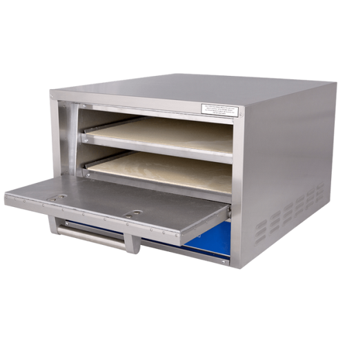 Bakers Pride P22S Hearthbake Series One Baking Chamber with Two 20.75"W x 20.75"D x 3.25"H Deck Commercial Stainless Steel Electric Countertop Pizza Bake Ovens