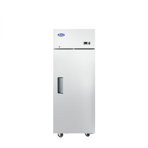 Atosa MBF8004GR 28.7" W 1-Section Solid Door Top Mounted Reach-In Refrigerator - 115 Volts, Silver